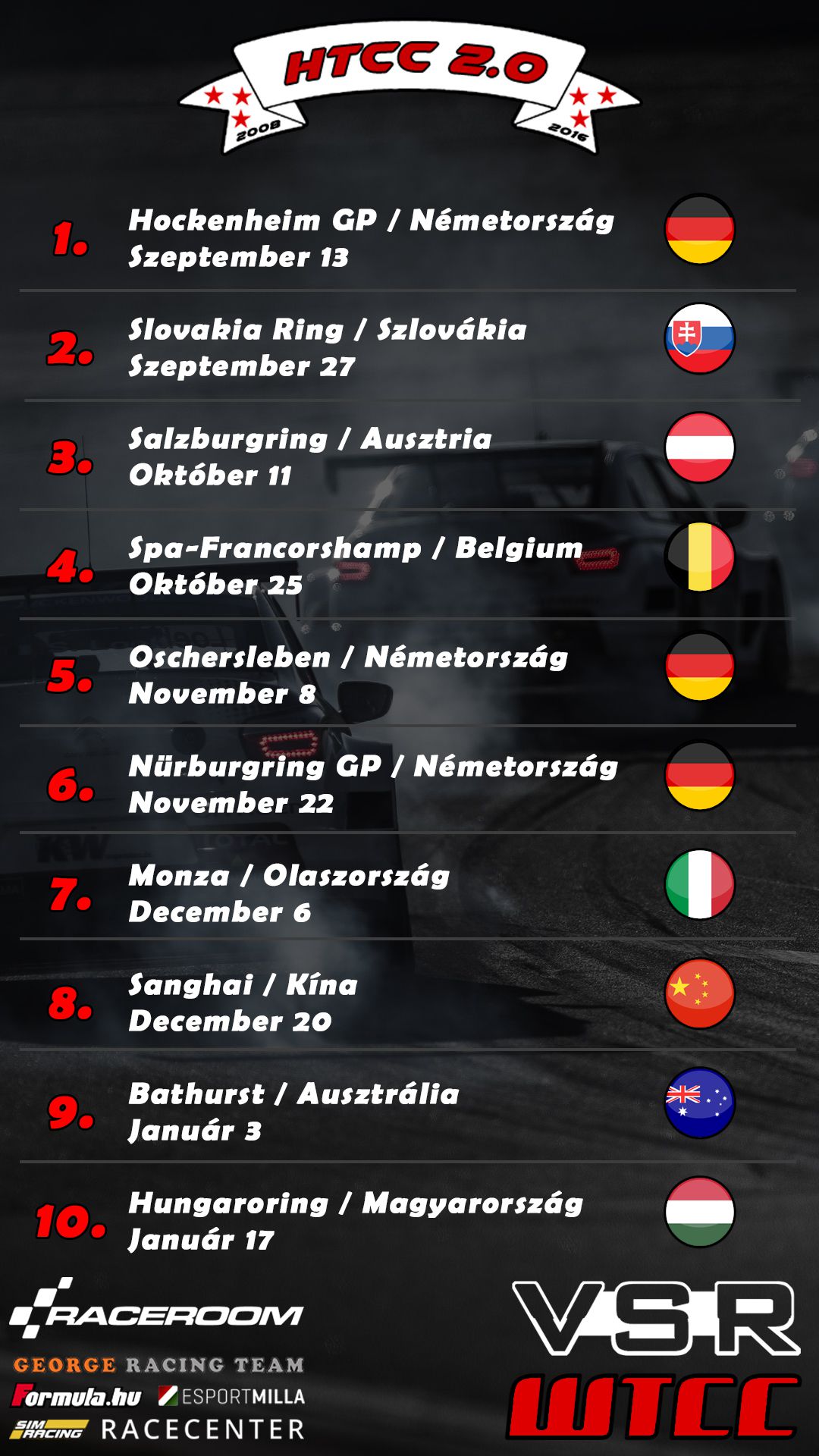 Raceroom WTCC naptár